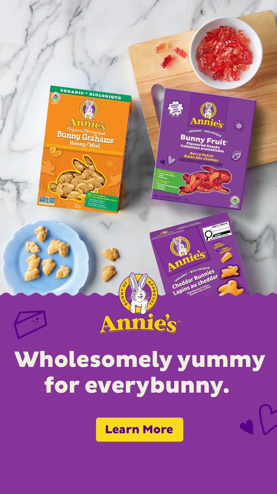 Annie's Homegrown Facebook ad: Wholesome with 100% yummy
