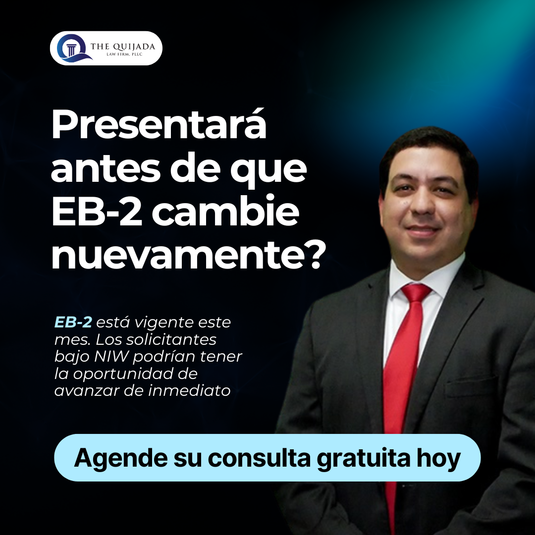 The Quijada Law Firm Facebook ad: ¡Comience su proceso de Residencia stadounidense hoy!