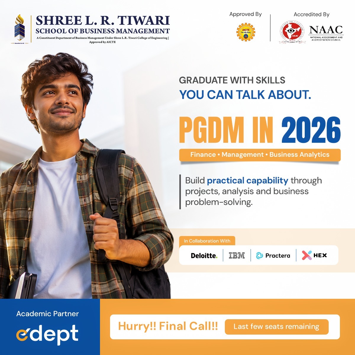 Edept Facebook ad: Your degree gets you shortlisted.