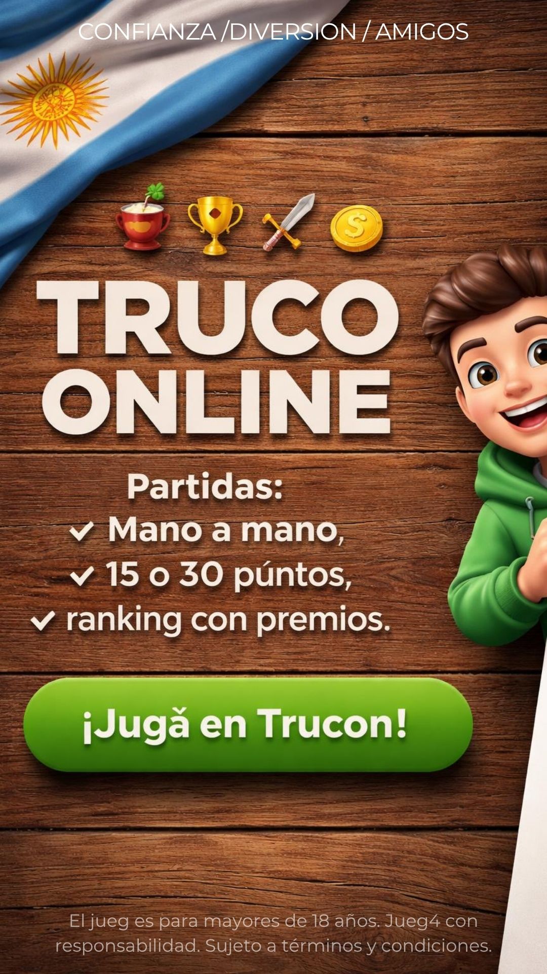 Trucon Facebook ad: Veni a jug4r y d1vertirte con nosotros.
