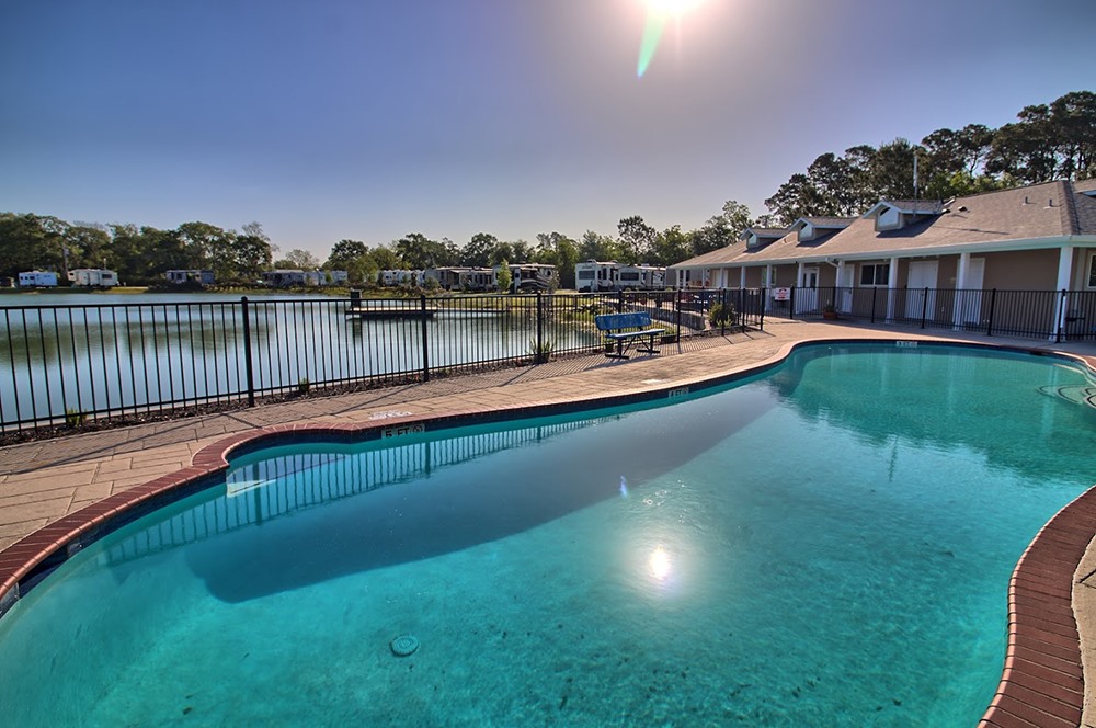 USA RV Resorts Lake Cove Facebook ad: Enjoy lake fishing, a swimming pool, a dog…