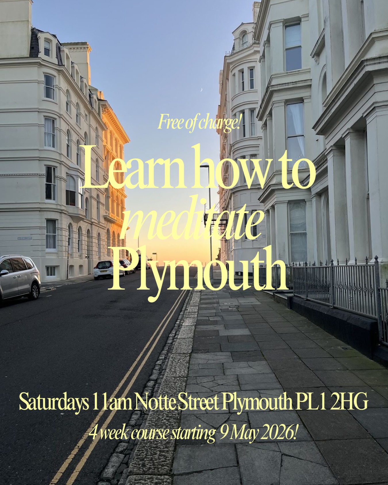 learntomeditateuk Facebook ad: Starting 9 May on Saturdays!
