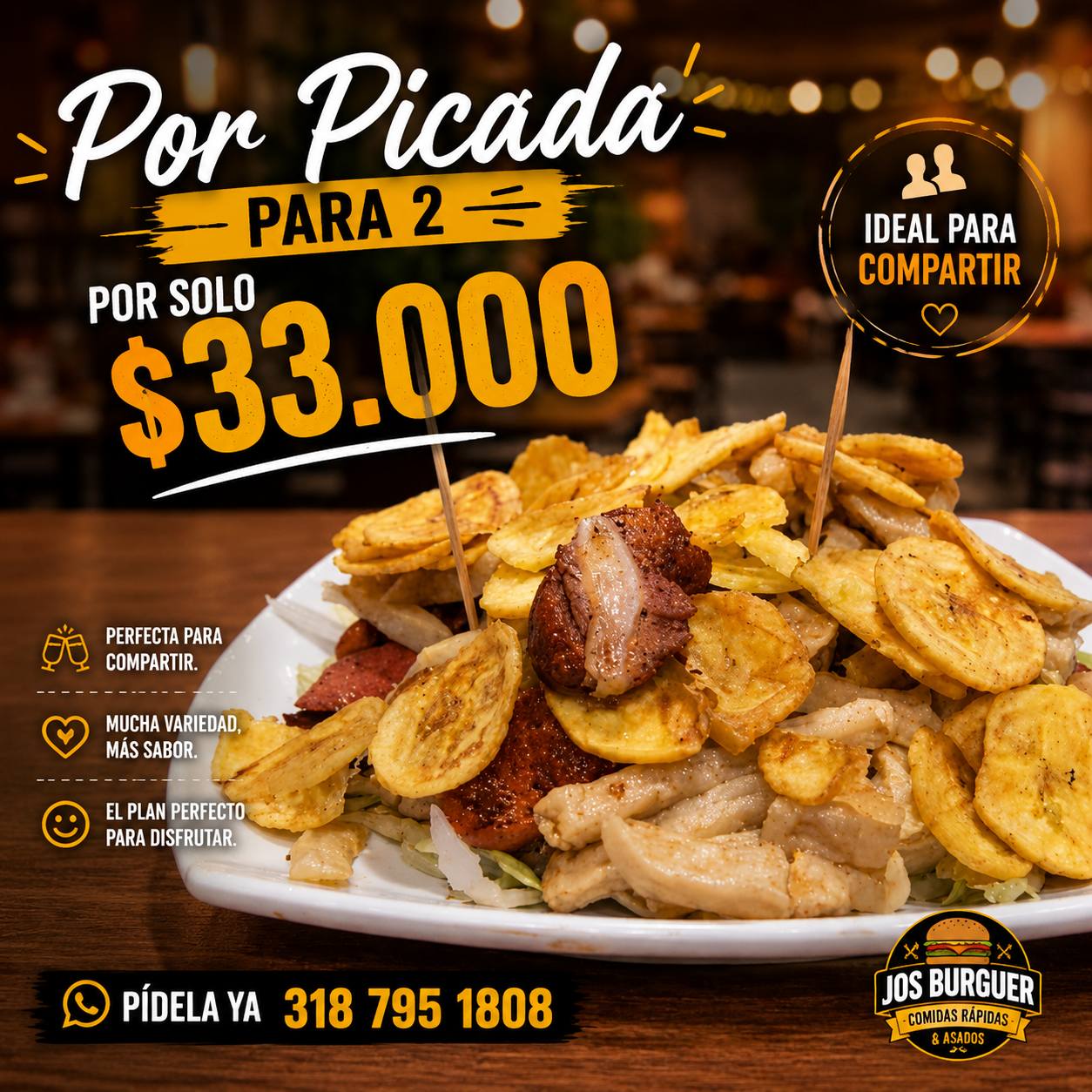 Jos Burguer Facebook ad: ¡El antojo tiene nombre: Jos Burguer!