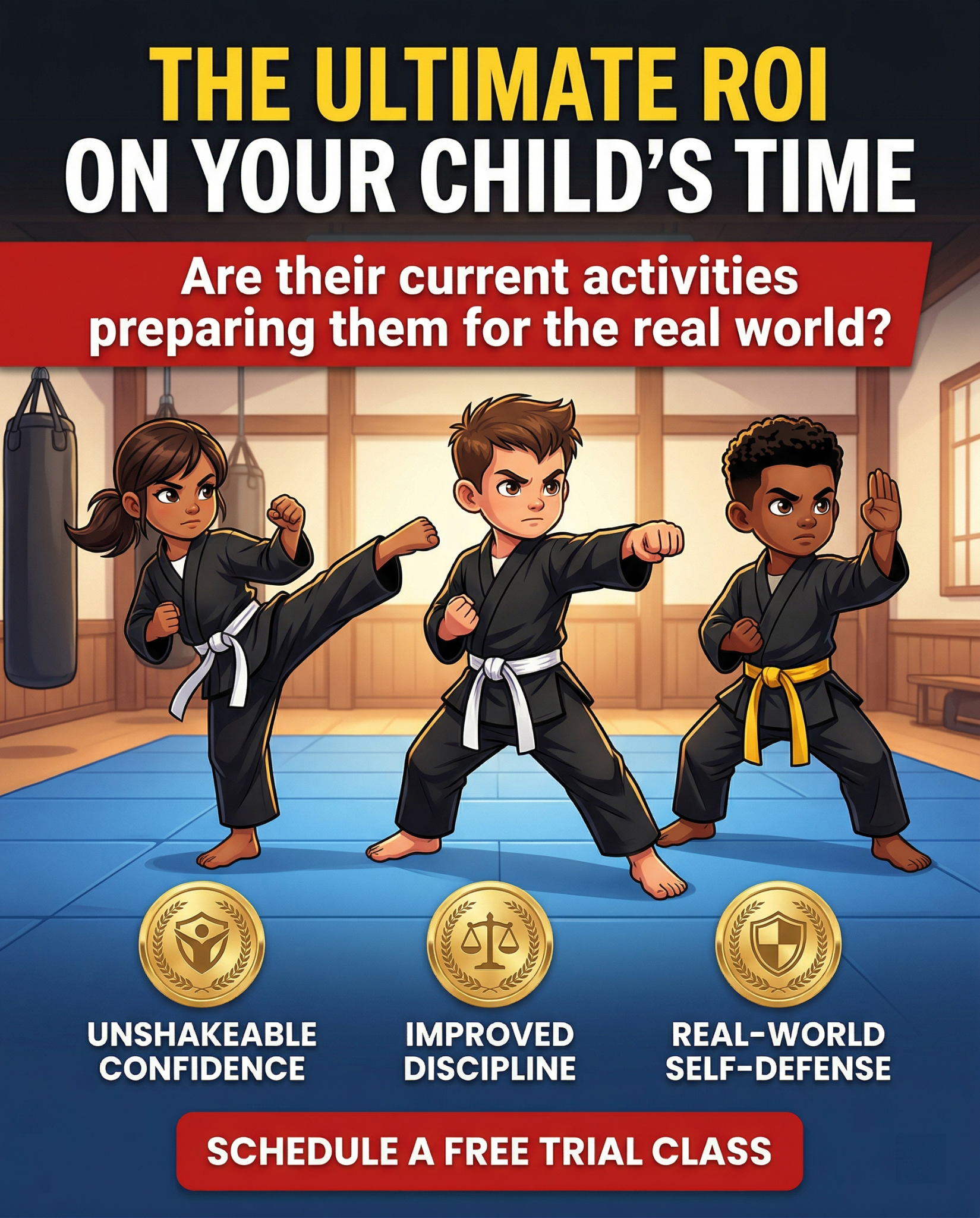 Total Ryu Martial Arts Facebook ad: Free Kids Martial Arts Class in Fort Collins