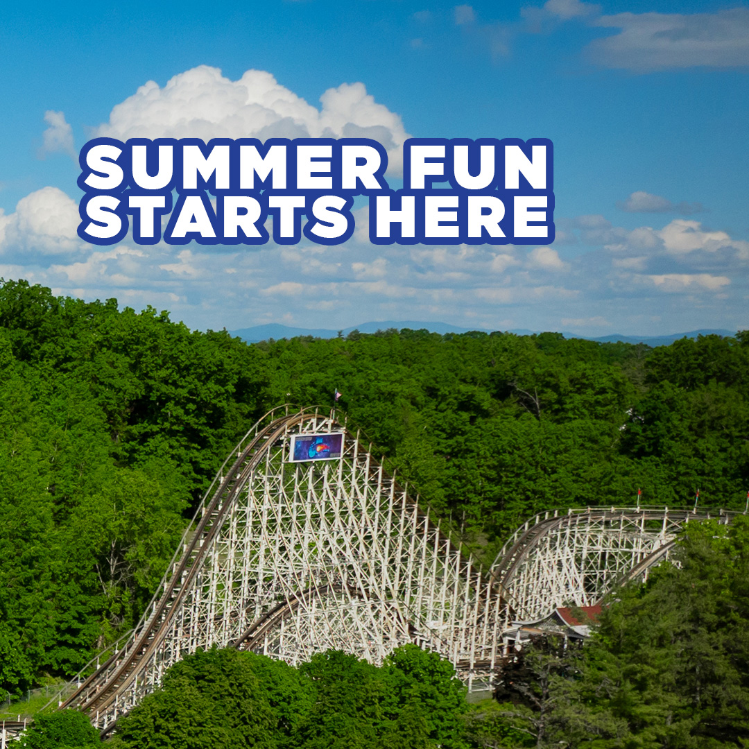 Six Flags Great Escape and Hurricane Harbor Facebook ad: Summer fun starts here!