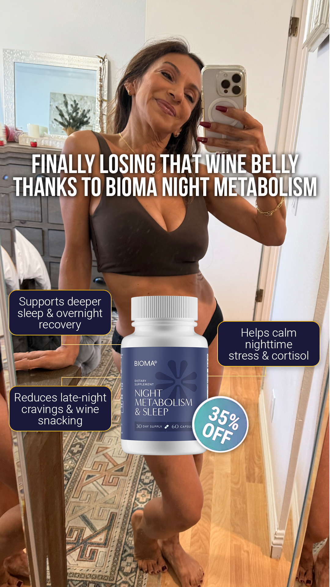 Bioma Night Metabolism Facebook ad: t’s about feeling alive again || Spring Sale: -35%