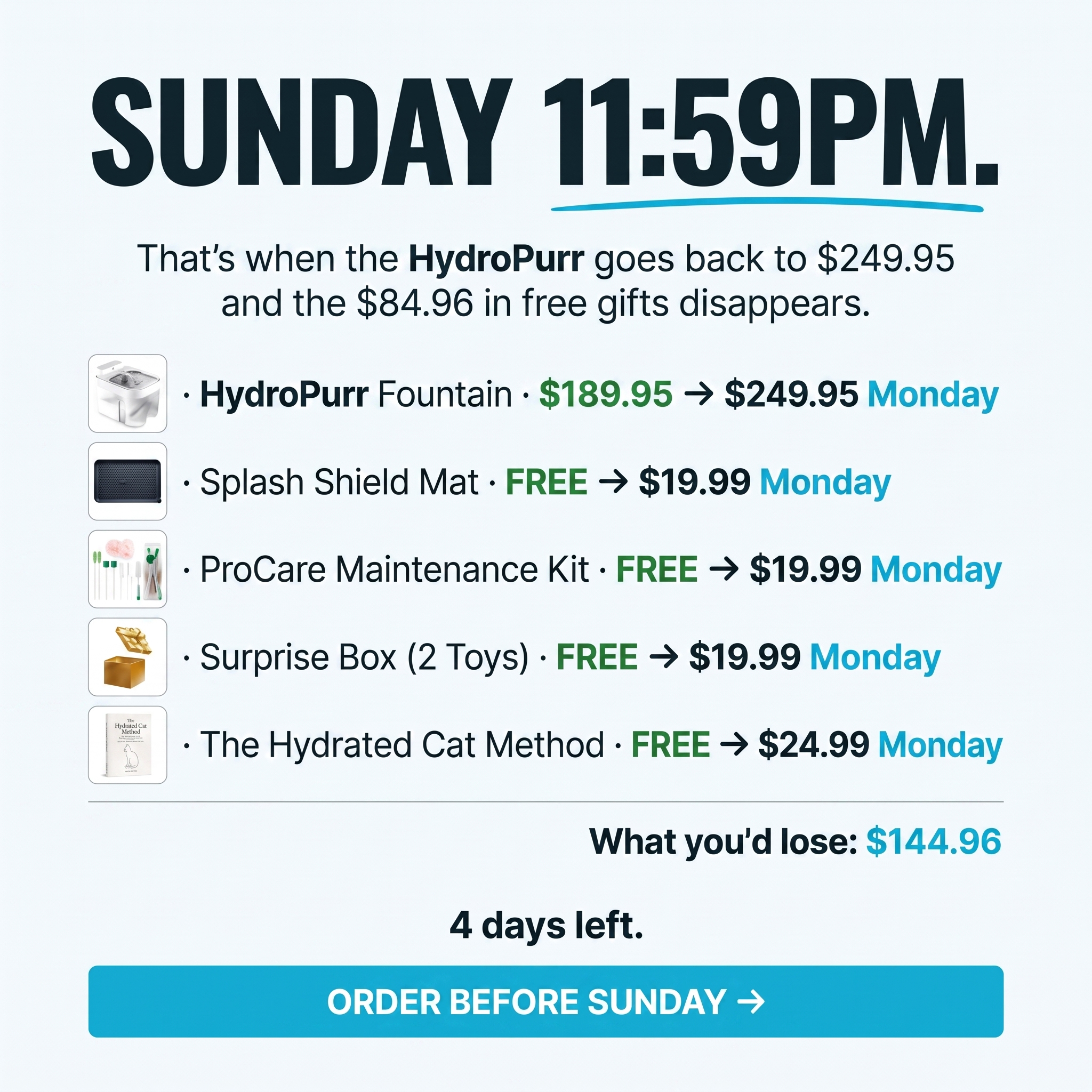 Dr. Hannah Cole, DVM Facebook ad: The only cat fountain that never refilters old water