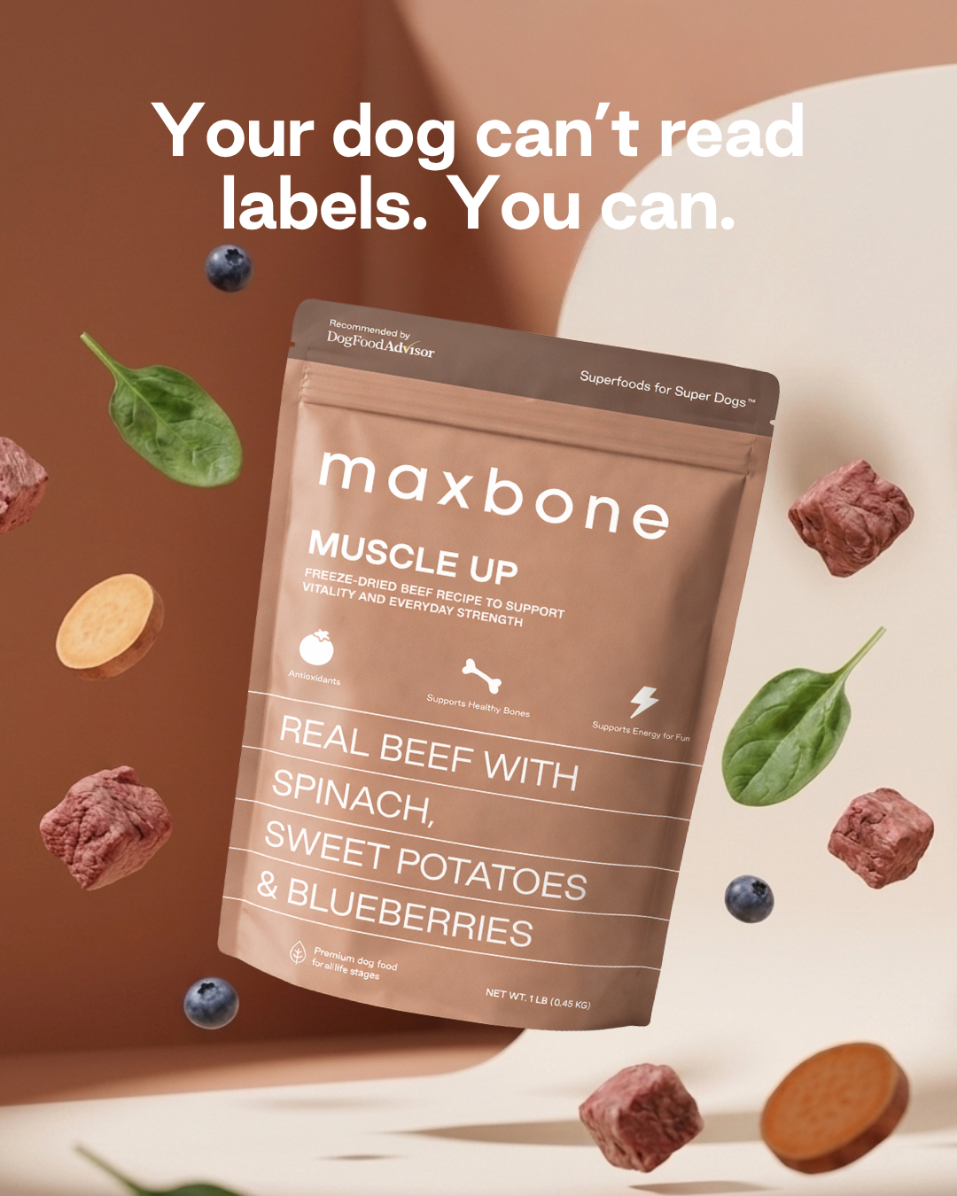 Maxbone Facebook ad: Real food, real results.