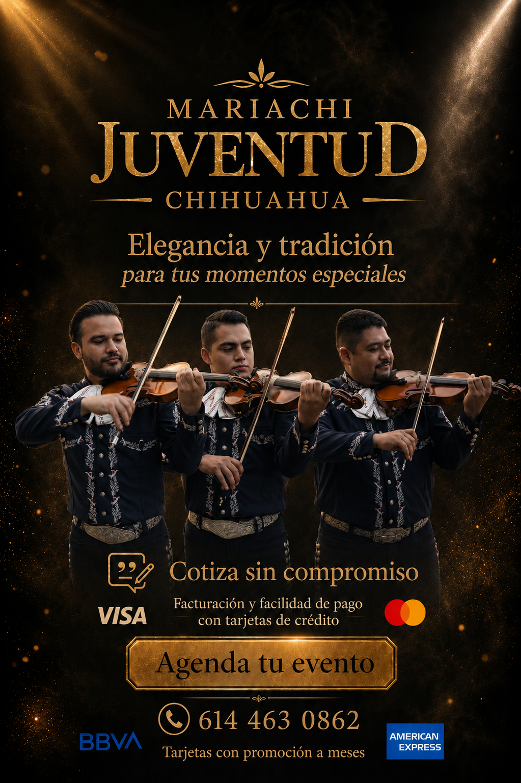 Mariachi Juventud Chihuahua Facebook ad: ¡Cotiza tu Evento por WhatsApp!