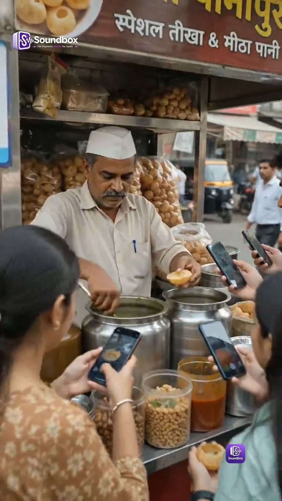Soundbox Facebook ad: Dukaan Sambhalo Aaram Se