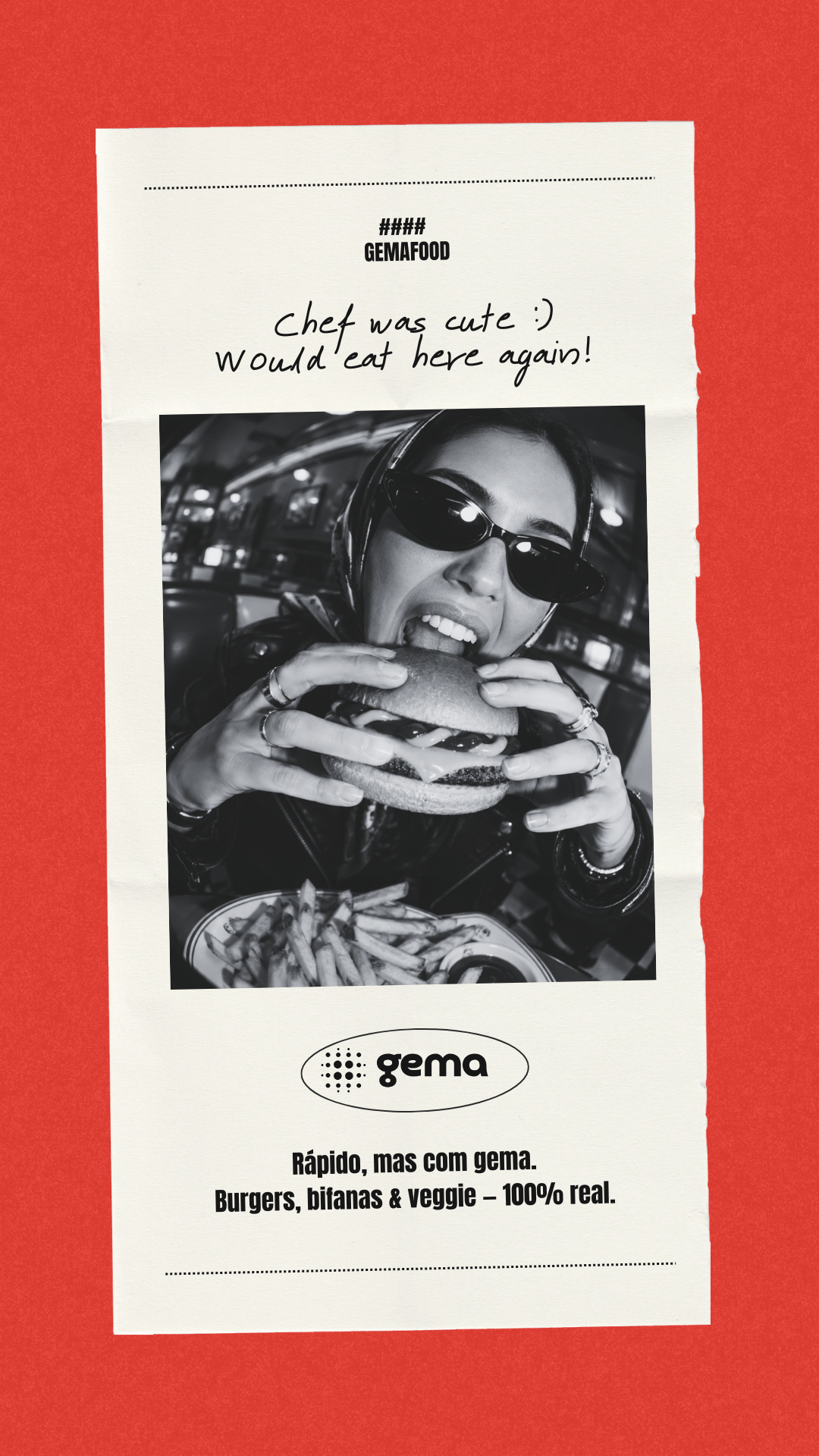 Gemafood Facebook ad: O teu próximo burger está aqui