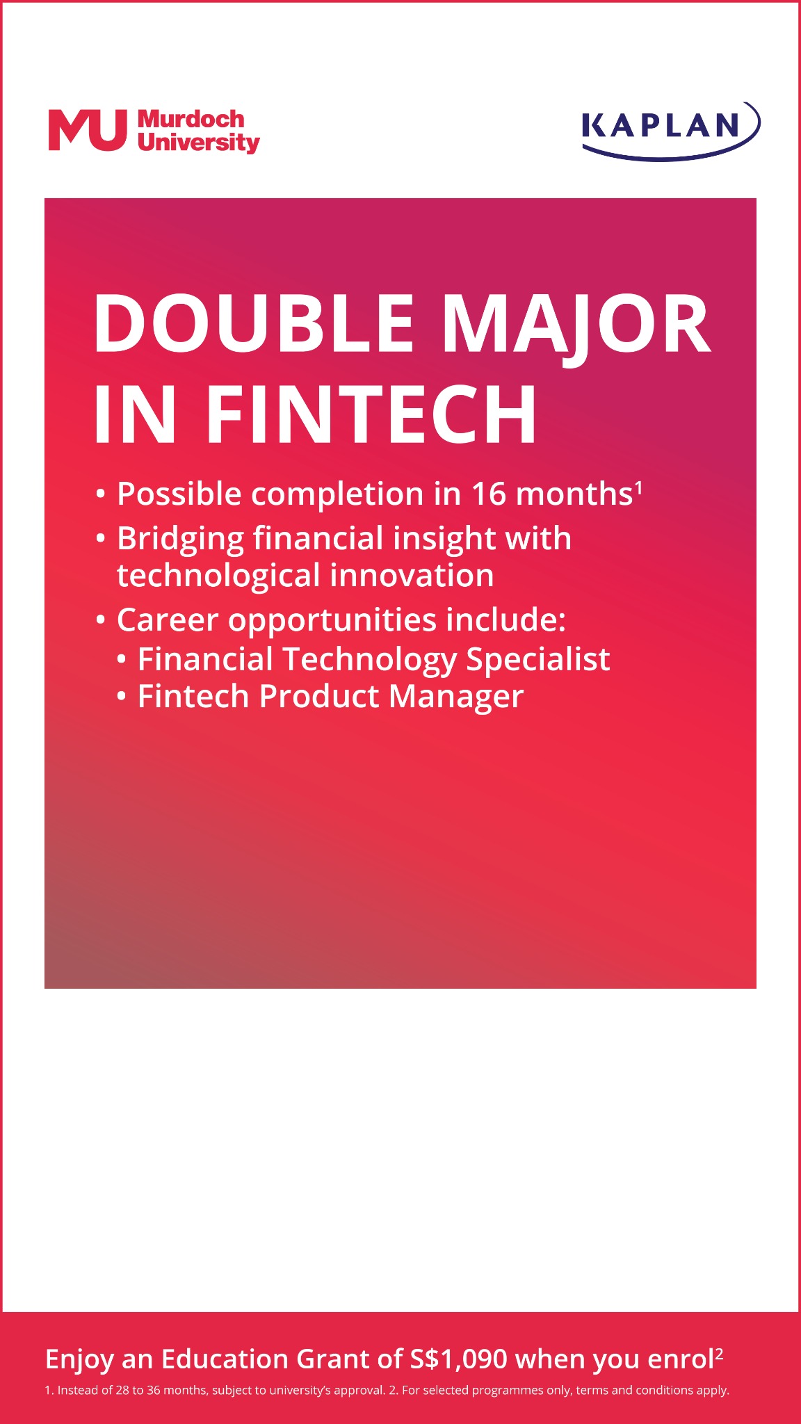 Kaplan Singapore Facebook ad