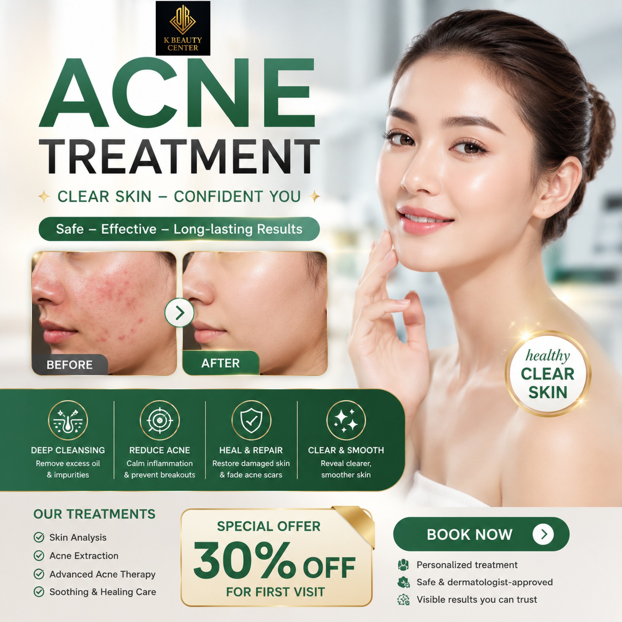 Dr.Taa Clinic - K Beauty center Poipet Facebook ad: MASIH BERJUANG DENGAN JERAWAT?