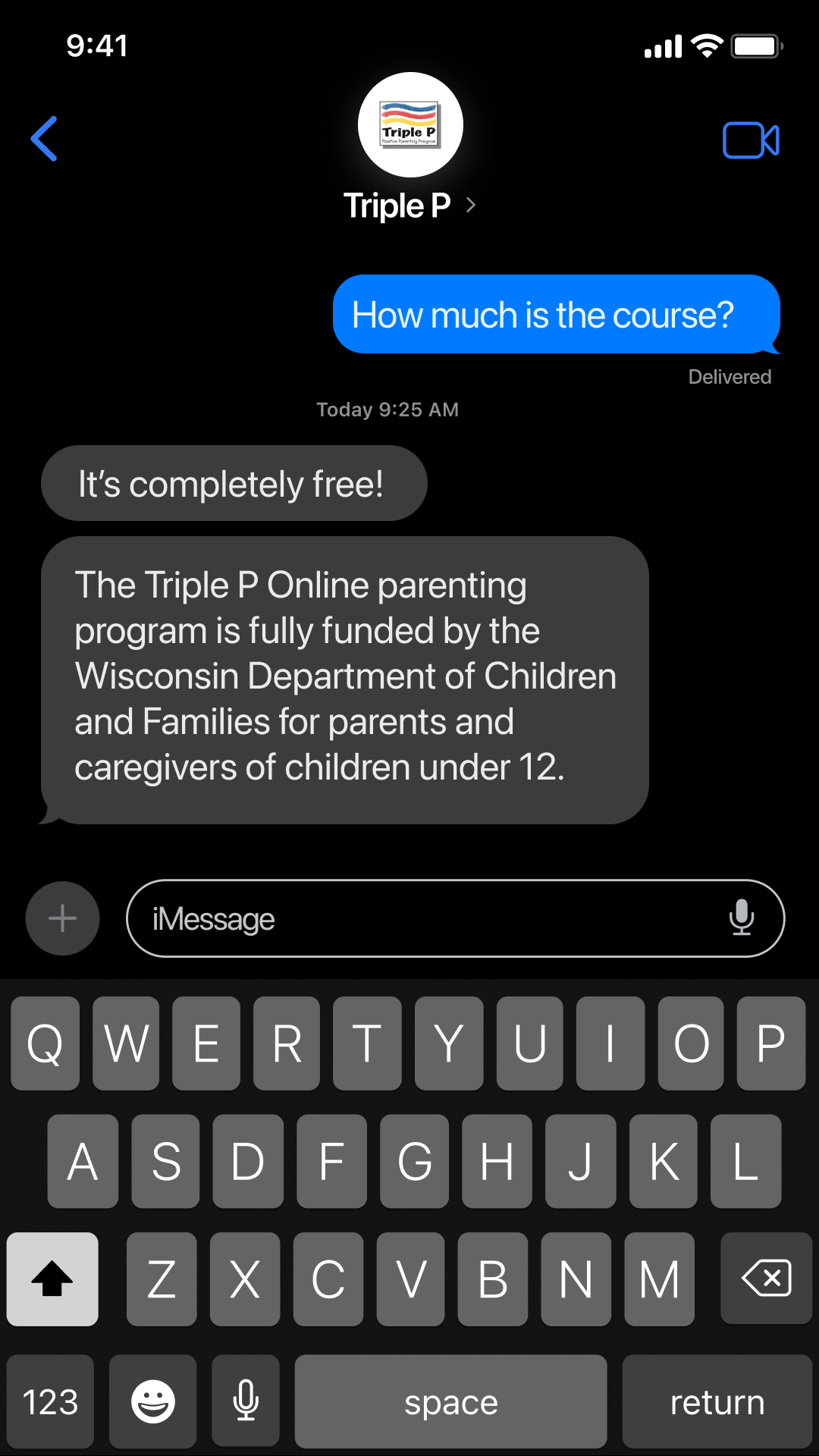 Triple P Facebook ad