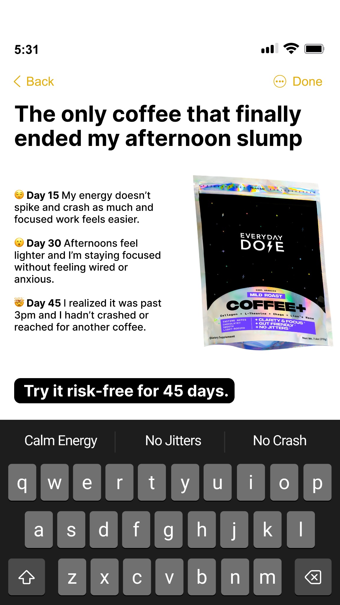 Everyday Dose Facebook ad