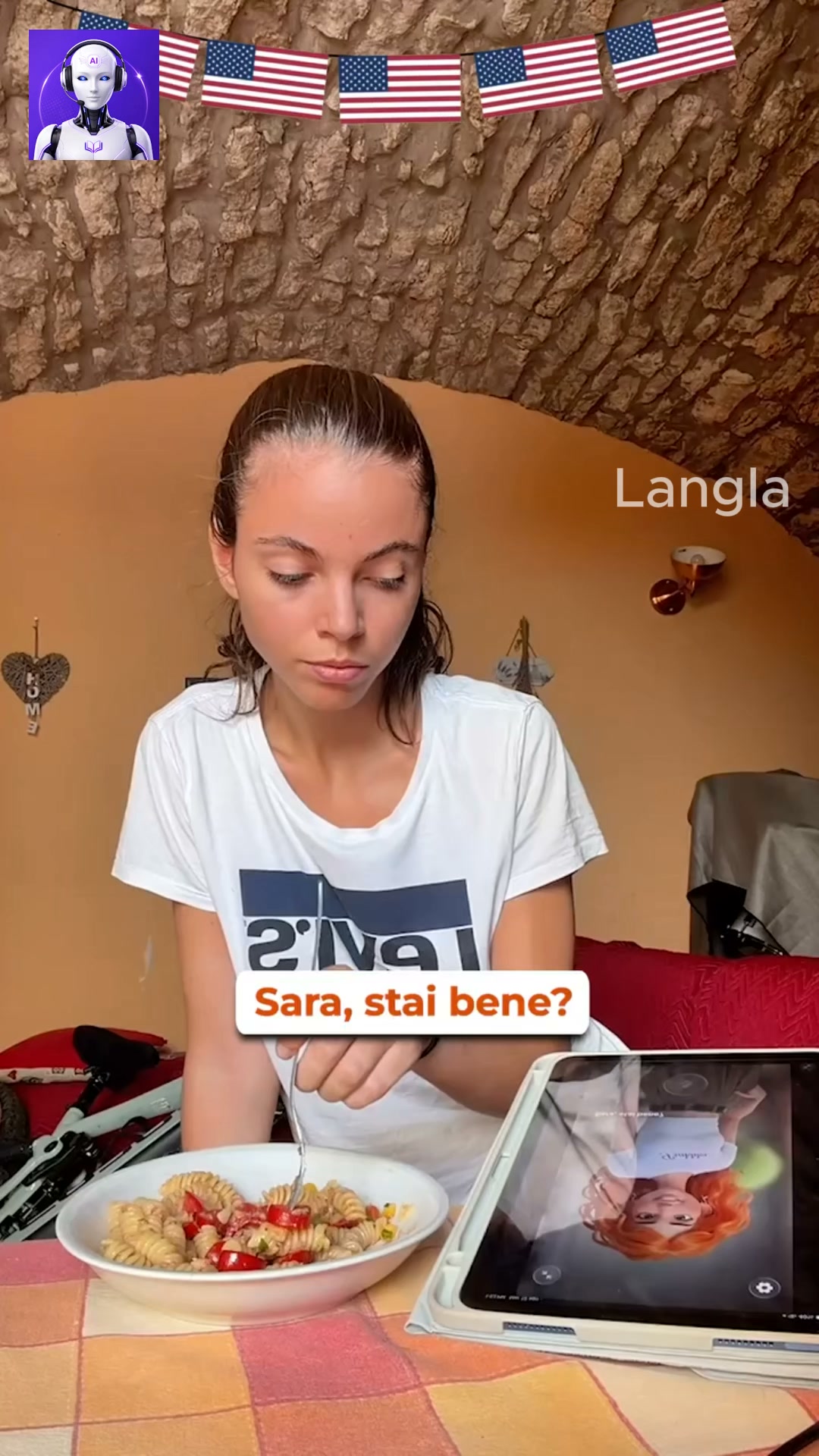 Langla: AI Language Tutor Facebook ad from Aug 21, 2026