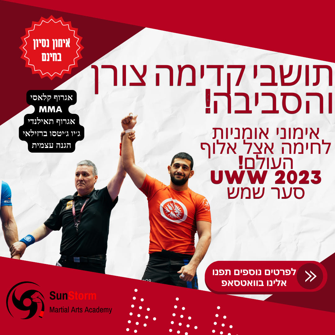 SunStorm Martial Arts Academy Facebook ad: הזדמנות חד פעמית: אימון ניסיון ראשון חינם!