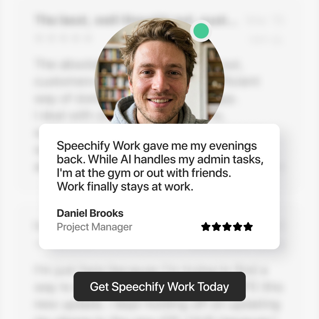 Speechify Work Facebook ad