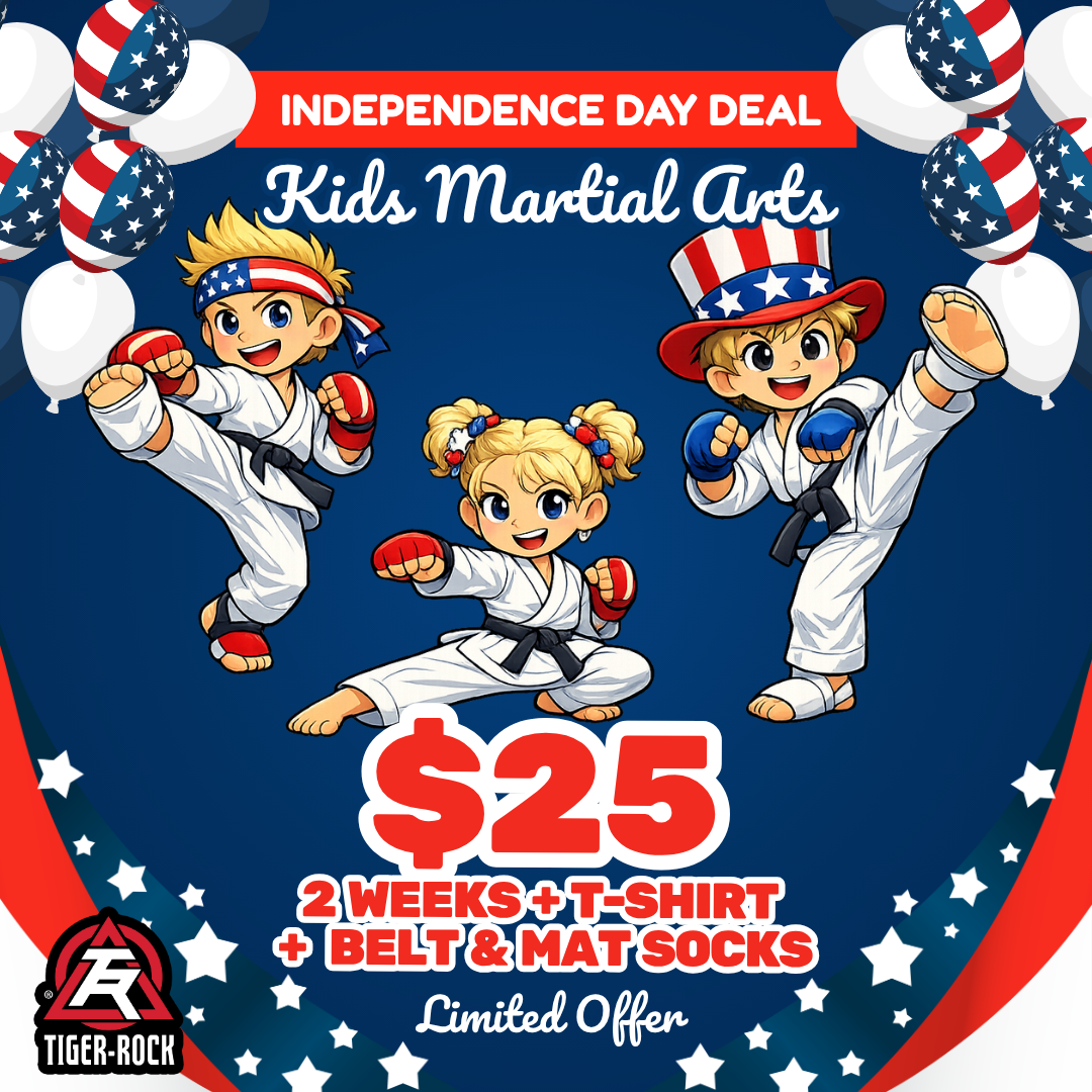 Tiger Rock Martial Arts of Evans Facebook ad: Independence Day Martial Arts Deal!