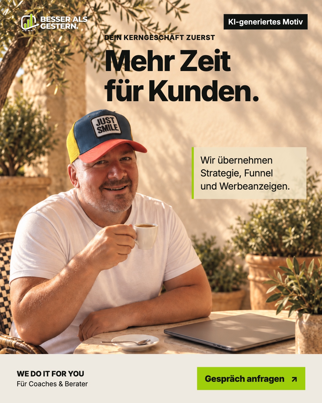 Lars Meier Facebook ad: Mehr Zeit für dein Kerngeschäft.