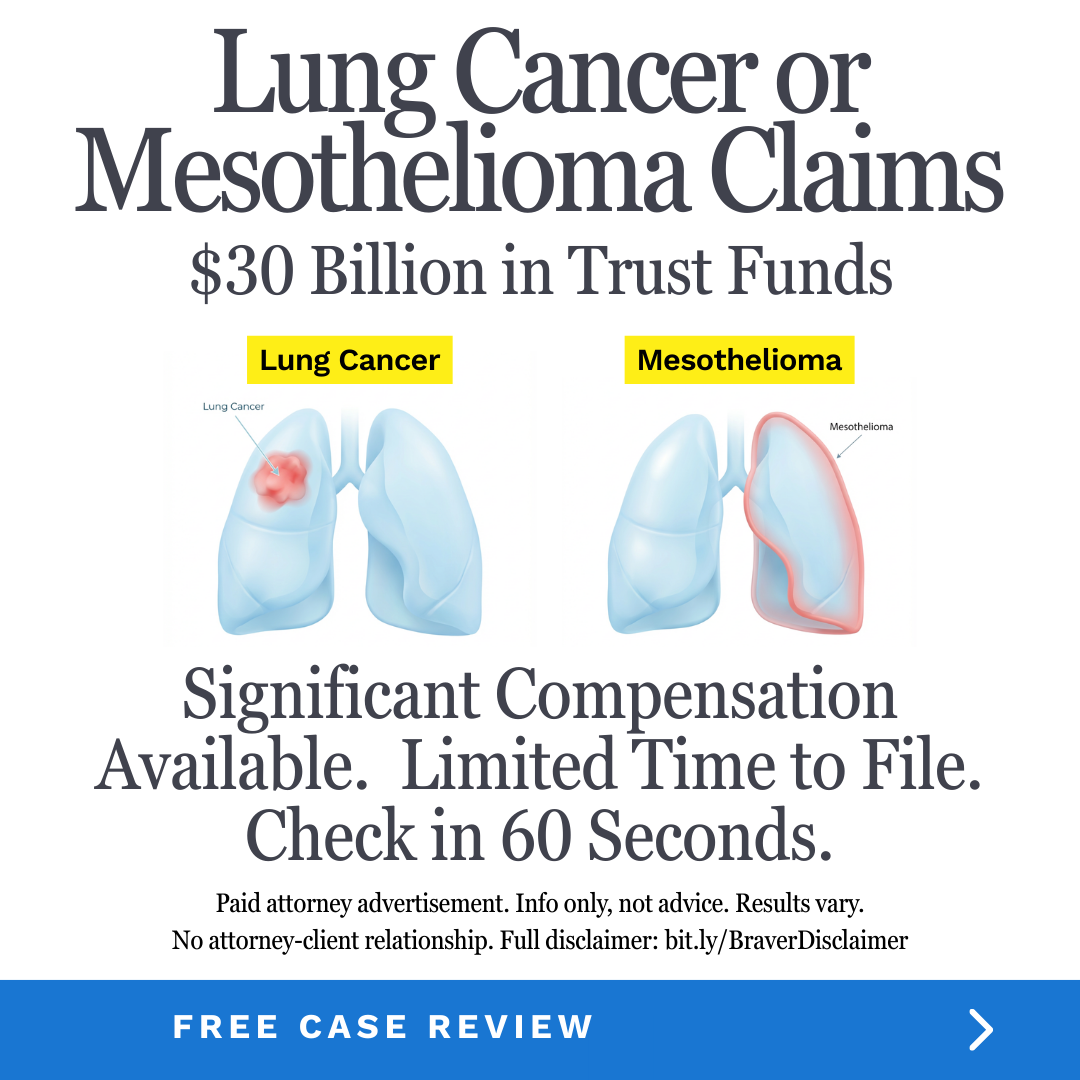Lung Cancer or Mesothelioma Compensation Facebook ad