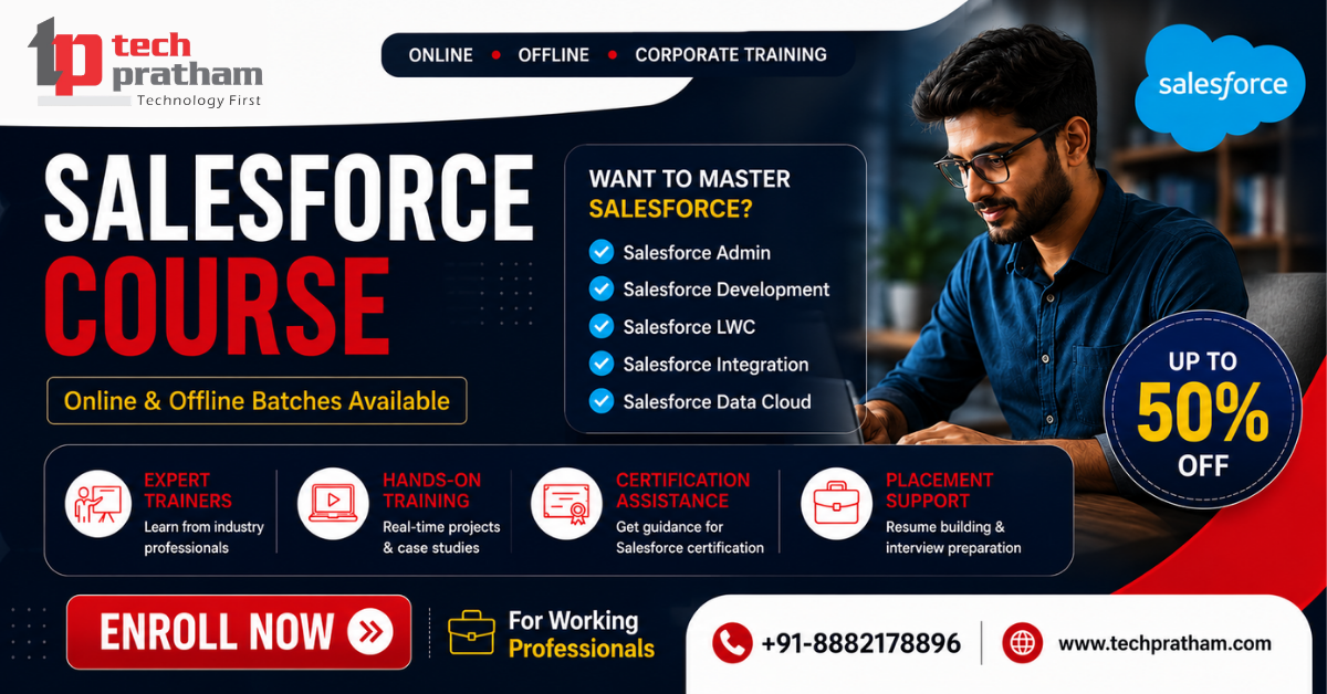 TechPratham Hyderabad Facebook ad: Become Salesforce Certified & Grow Your Career