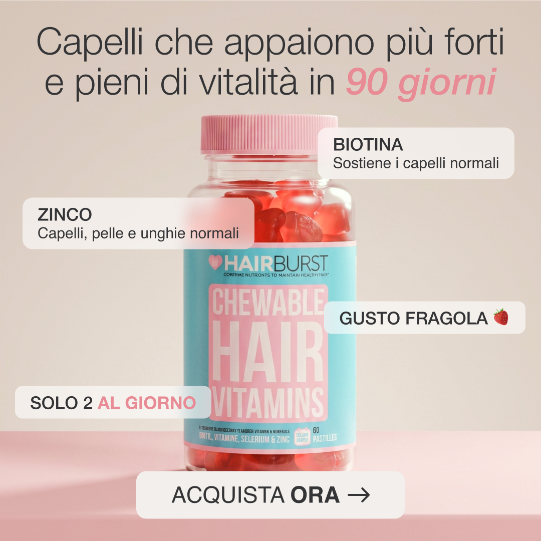 Hairburst Italia Facebook ad: Capelli più lunghi, forti e sani in 90 giorni