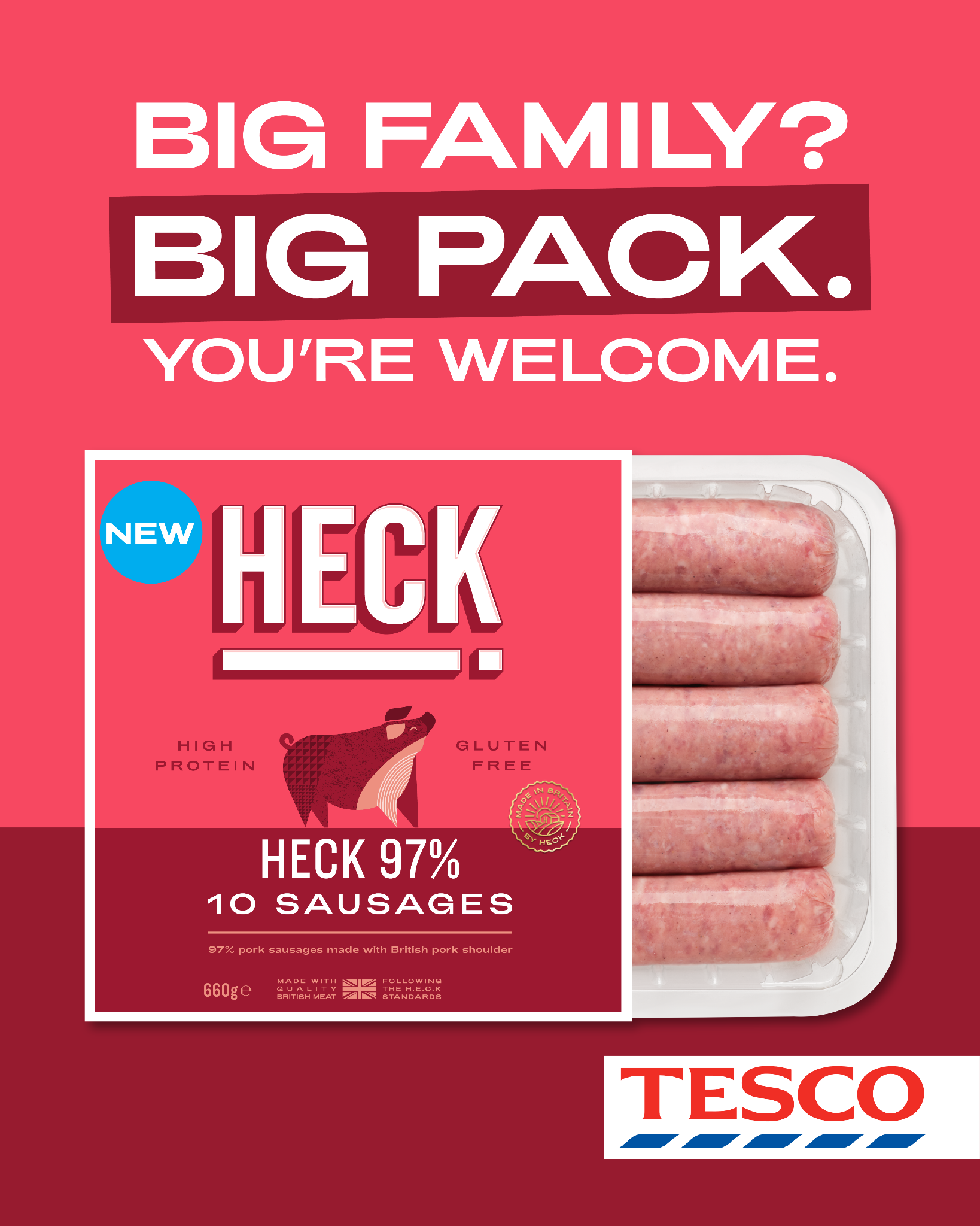 Heck Facebook ad: Heck 97% Pork Sausages