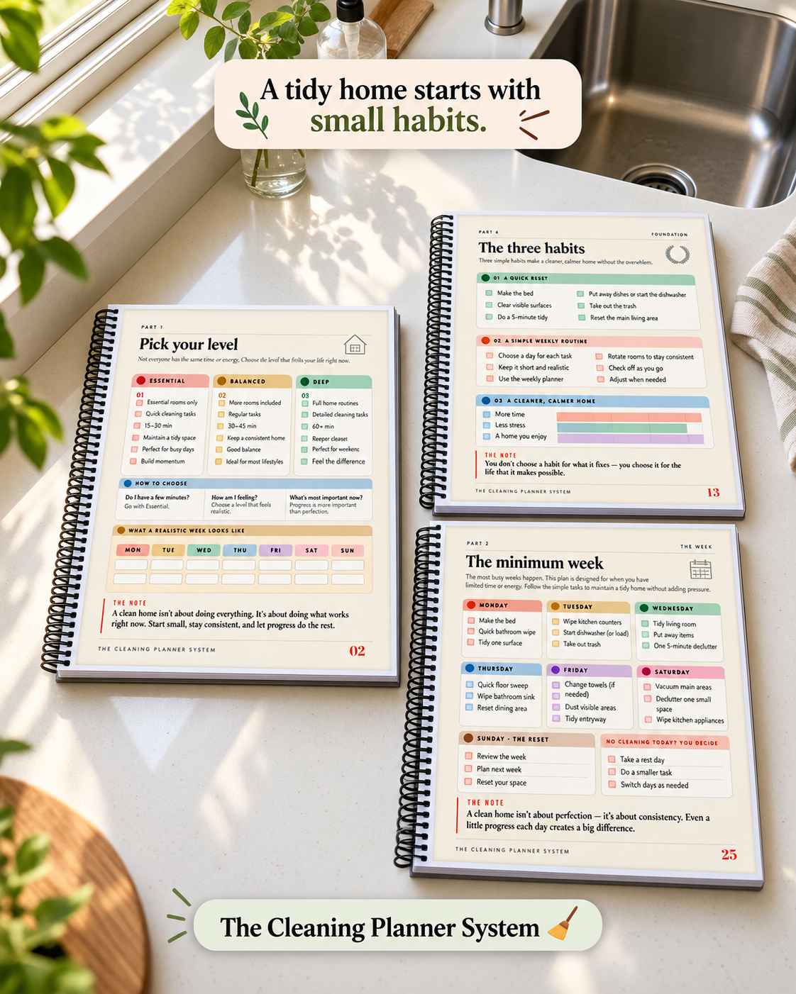 Home Goods Facebook ad: The Cleaning Planner System, 139 printable pages