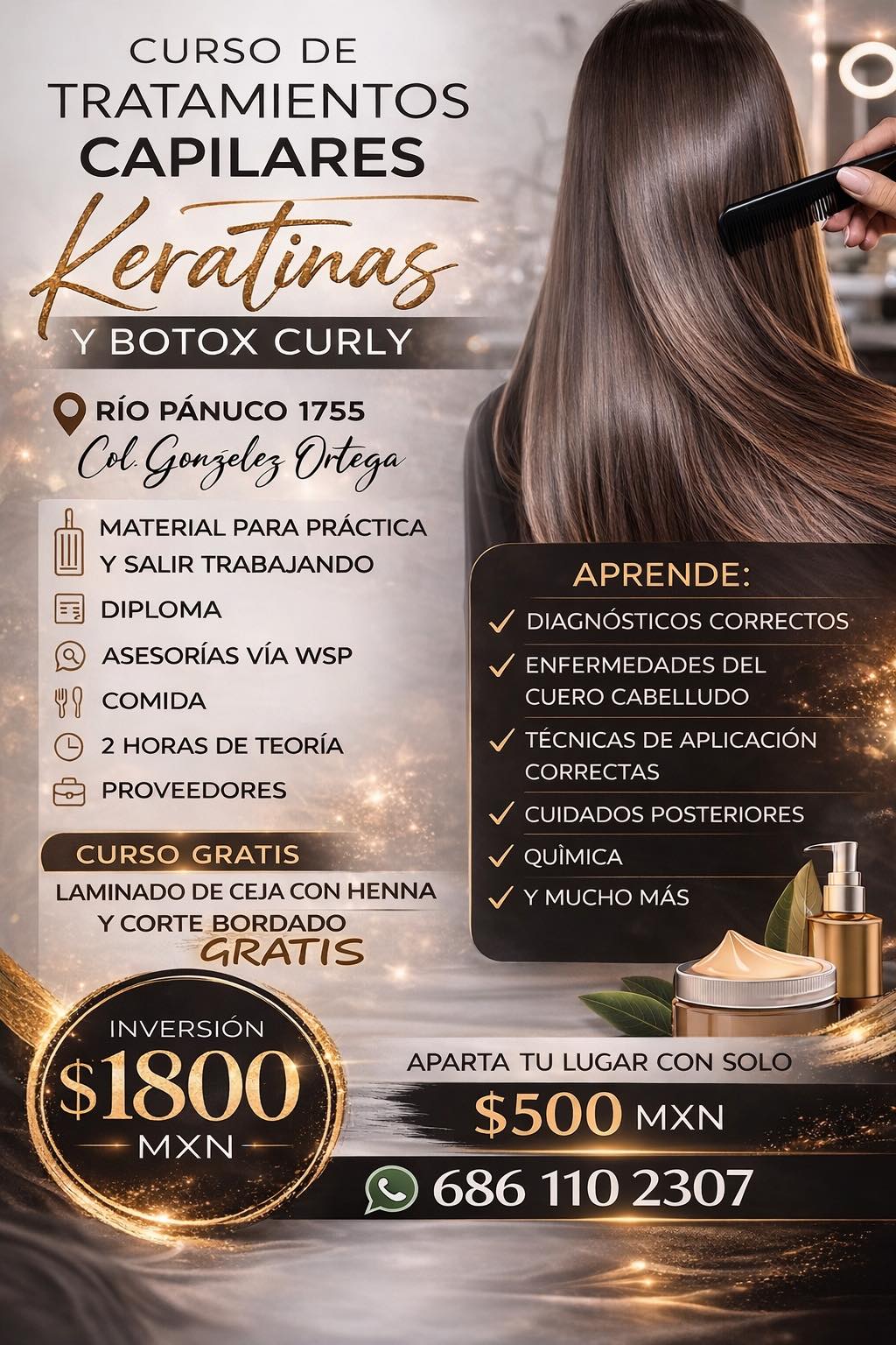 Lo de María Academy & Beauty Bar Facebook ad: ¡Aprende Keratinas y Botox Curly y comienza a…