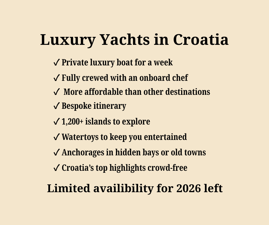 Luxury Yacht Charter Croatia Facebook ad
