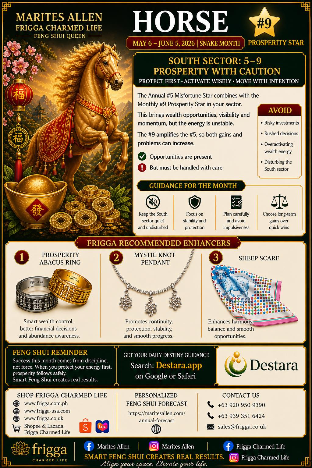 Marites Allen, the real Feng Shui Queen Facebook ad: HORSE, MAY 2026 FENG SHUI FORECAST