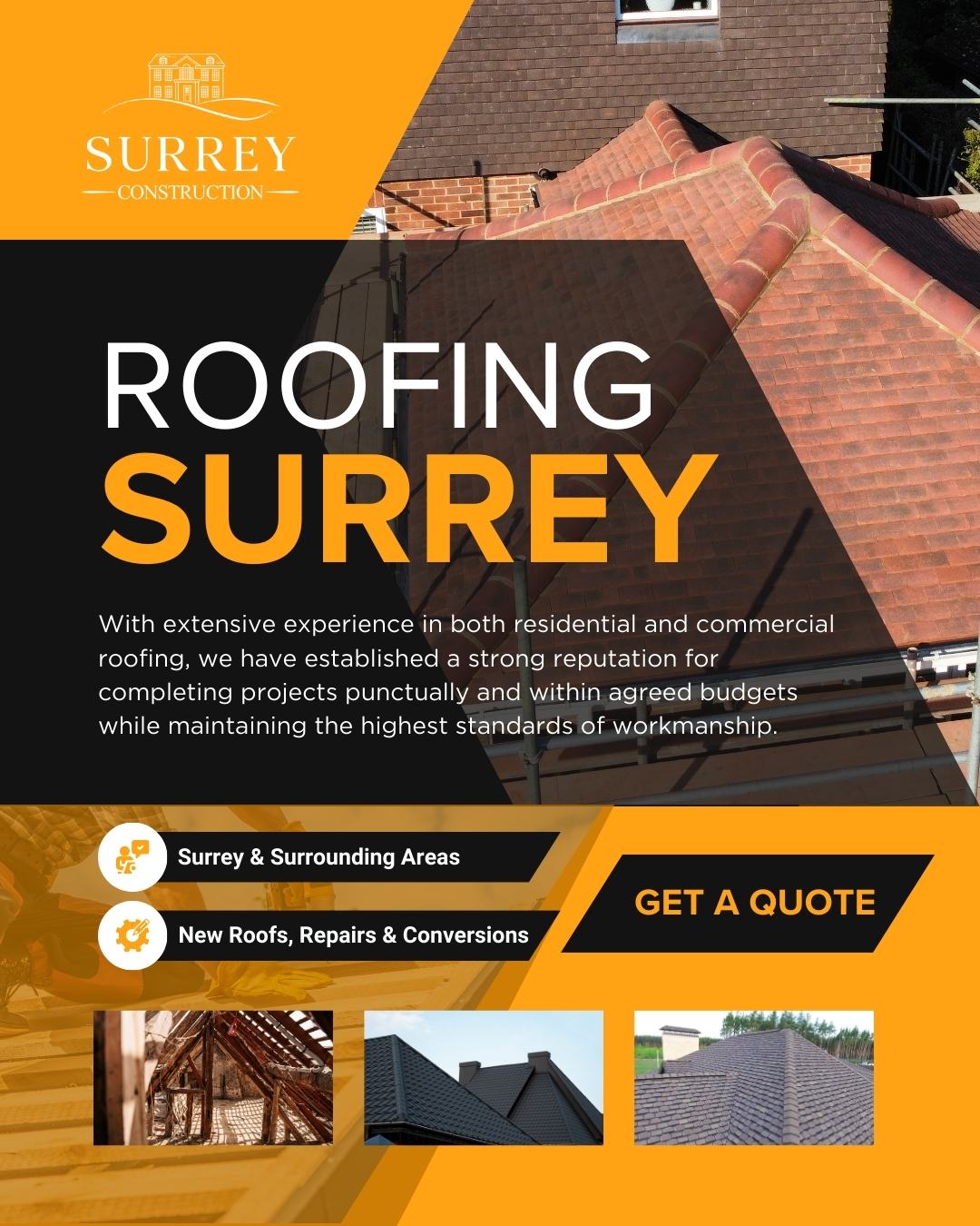 Surrey Construction Ltd Facebook ad: Trusted Roofers - Surrey & London (Get a Quote)