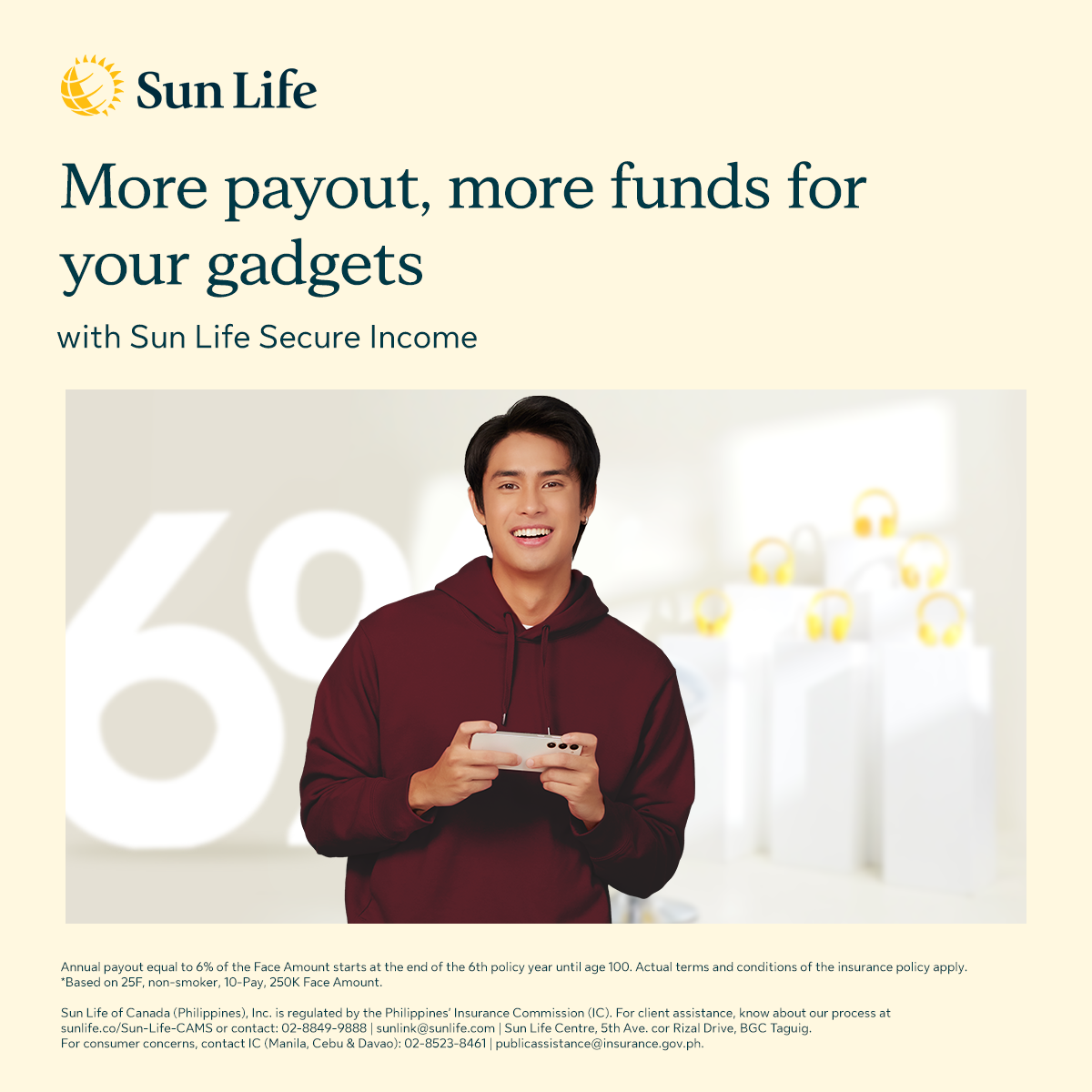 Sun Life Philippines Facebook ad: Extra budget for the latest gadgets