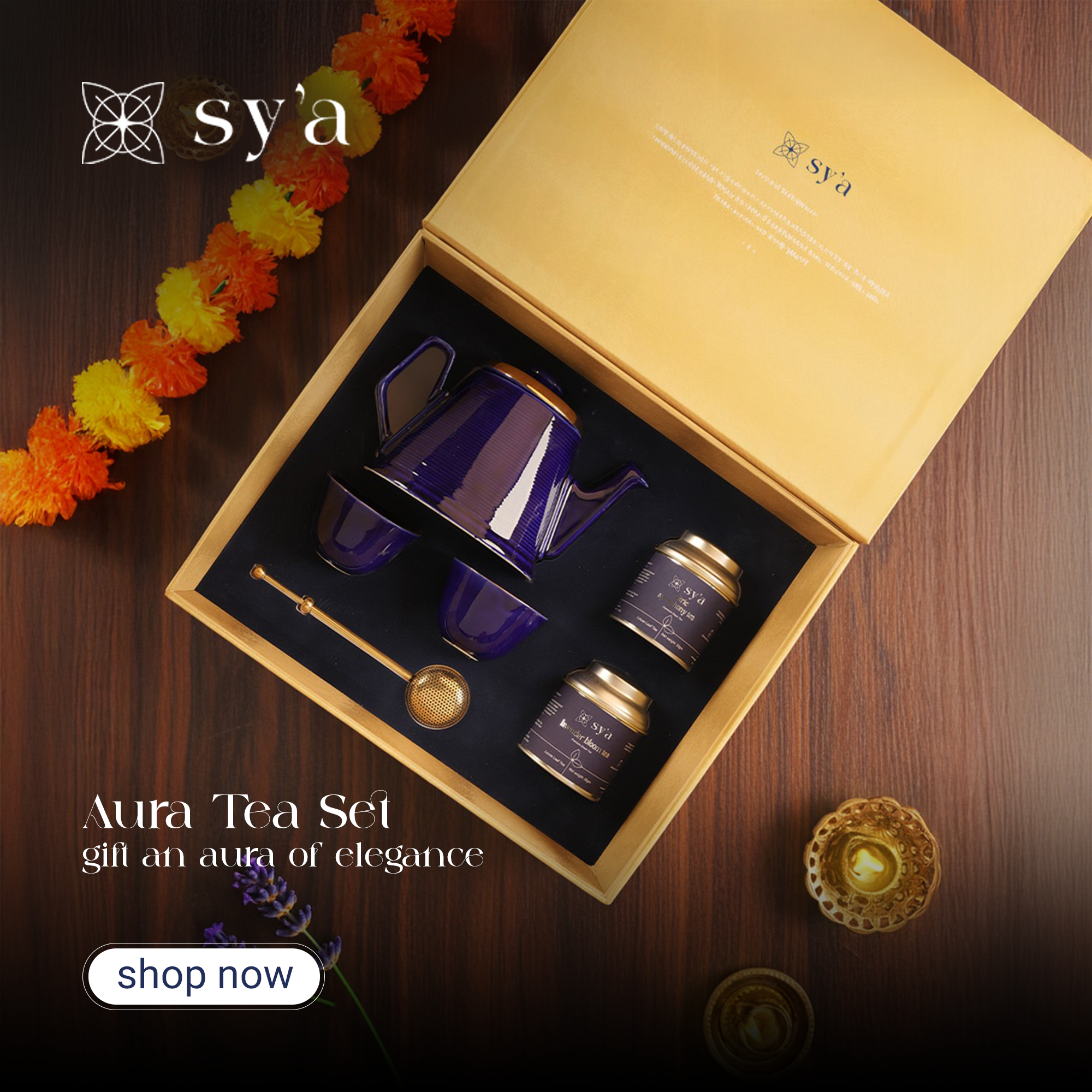 Sy'a teas Facebook ad: Celebrate Diwali with thoughtful elegance and handcrafted…