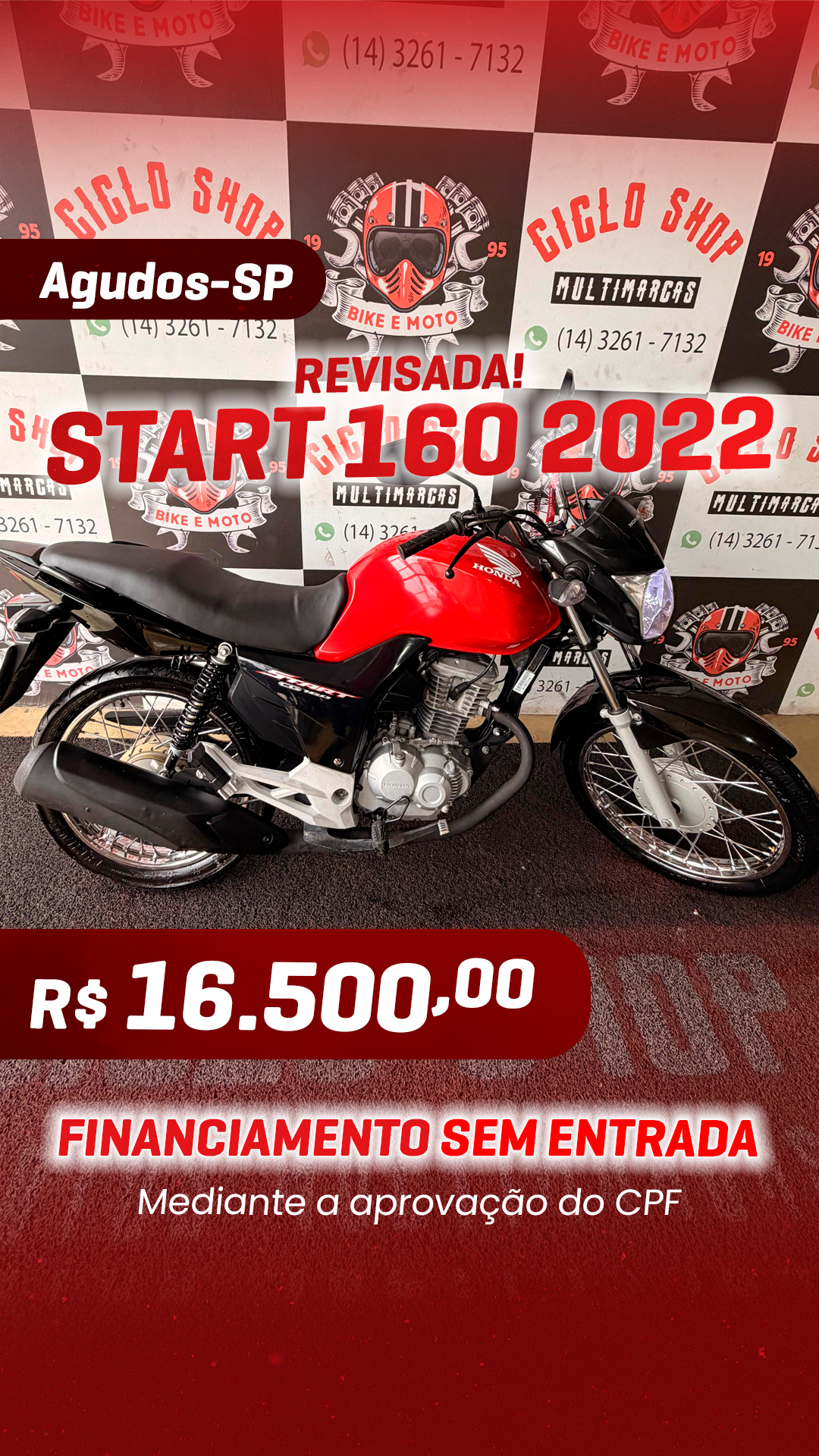 Cicloshop Facebook ad: Honda Fan 160 2025 R$ 21.990,00
