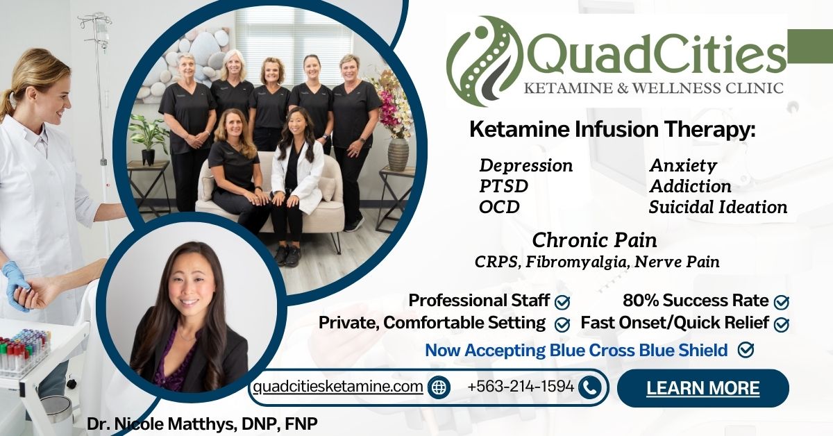 QC Ket-amine & Wellness Clinic Facebook ad from Nov 12, 2025