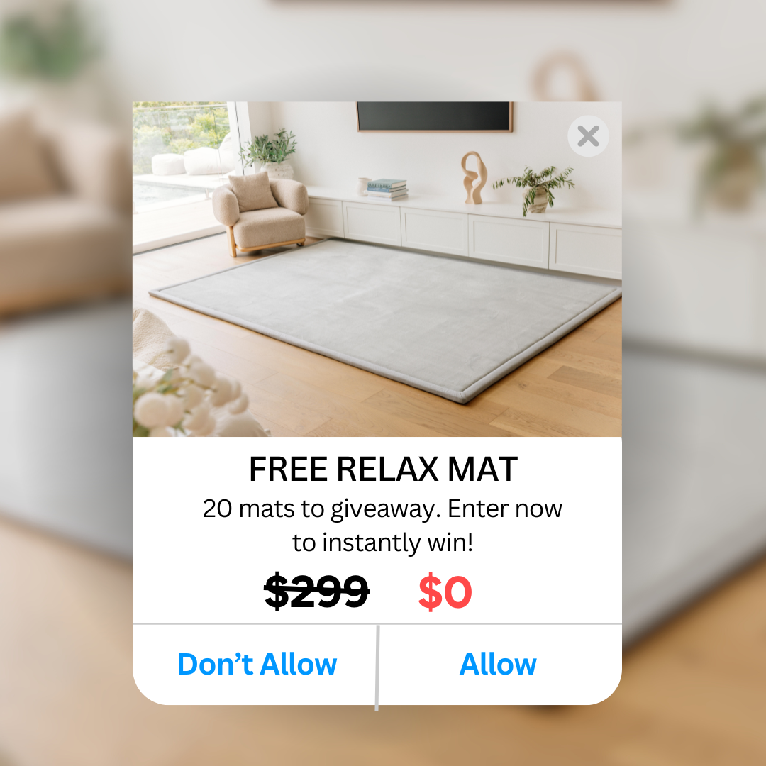 Muscle Mat Facebook ad: INSTANT WIN GIVEAWAY