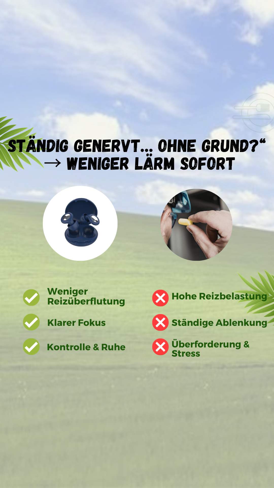 Komfora earplugs Facebook ad from Apr 8, 2026