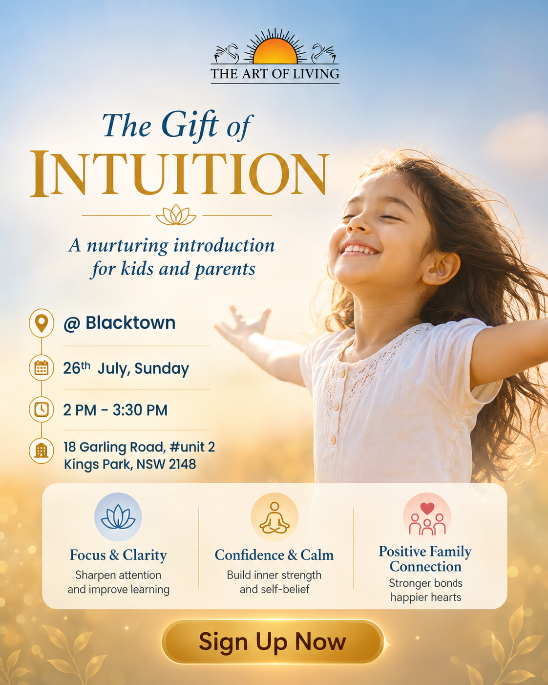 The Art of Living Facebook ad