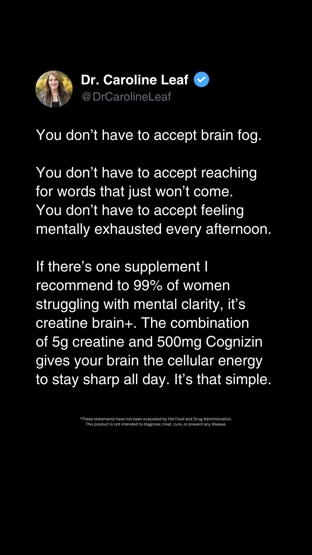 Dr. Caroline Leaf Facebook ad