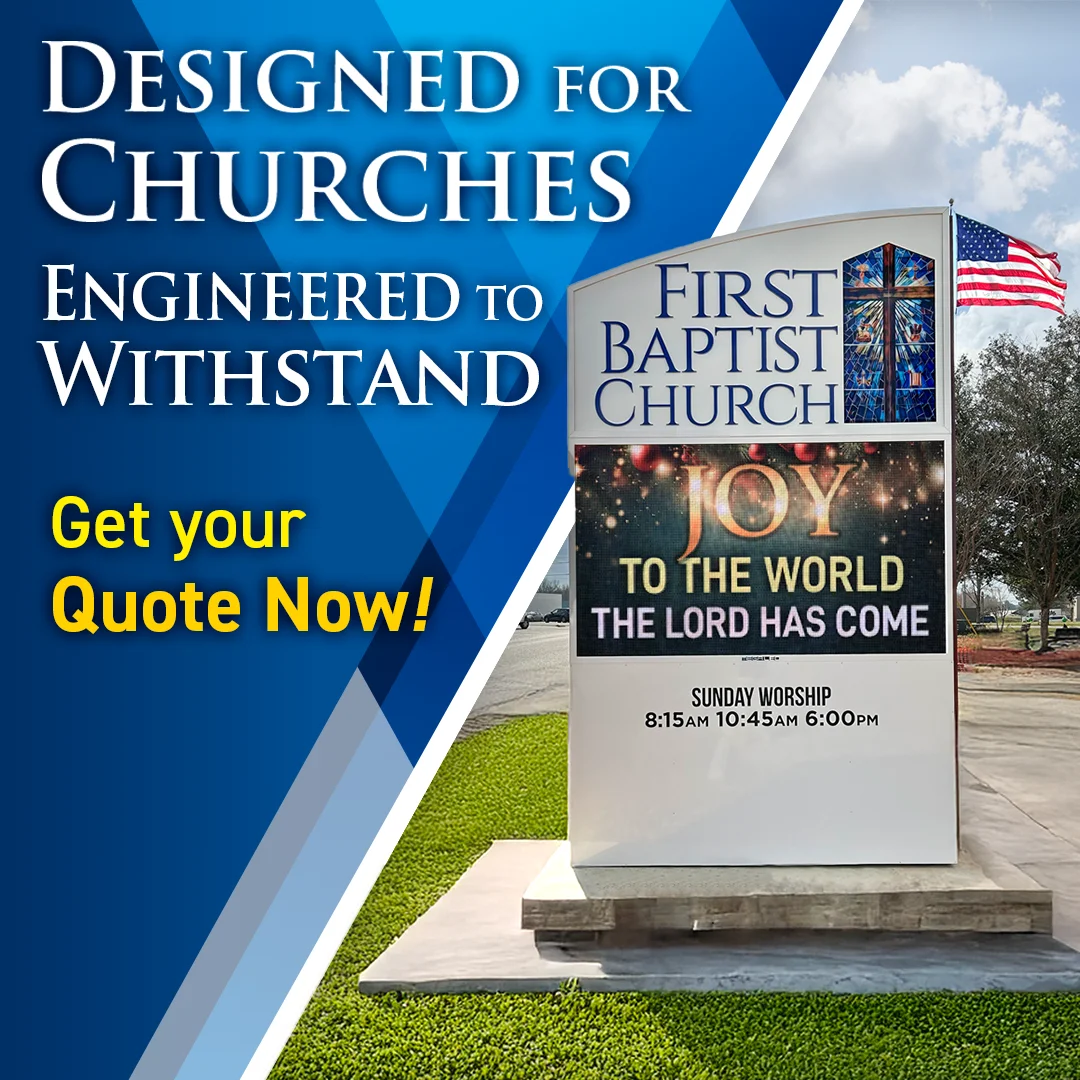 MEGA LED Technology USA Facebook ad: LED Signs for Church
