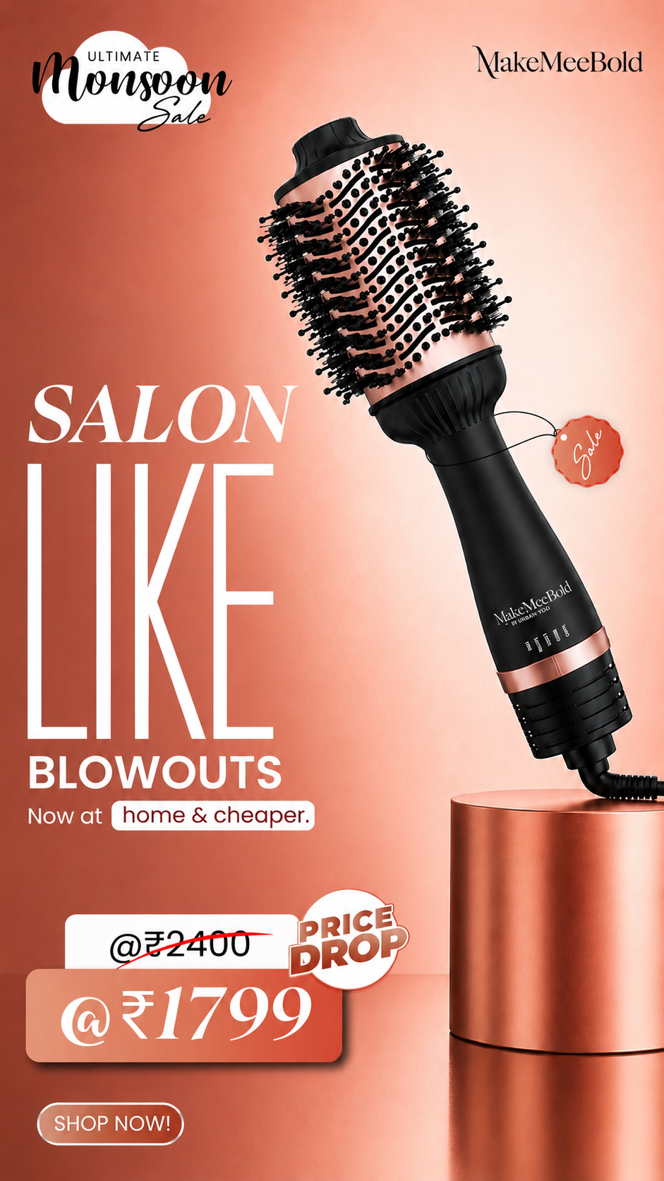 MakeMeebold Hair Styling Facebook ad