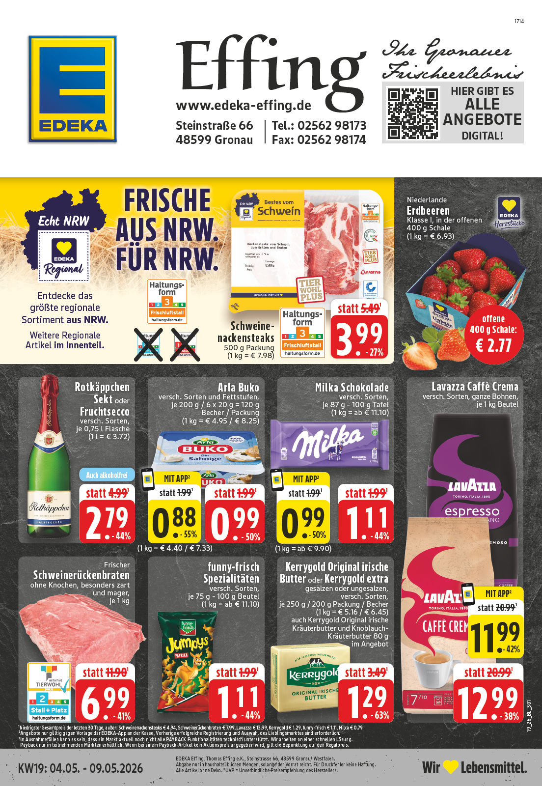 EDEKA Effing Facebook ad: Spitzenangebote der Woche!, weekknallers!