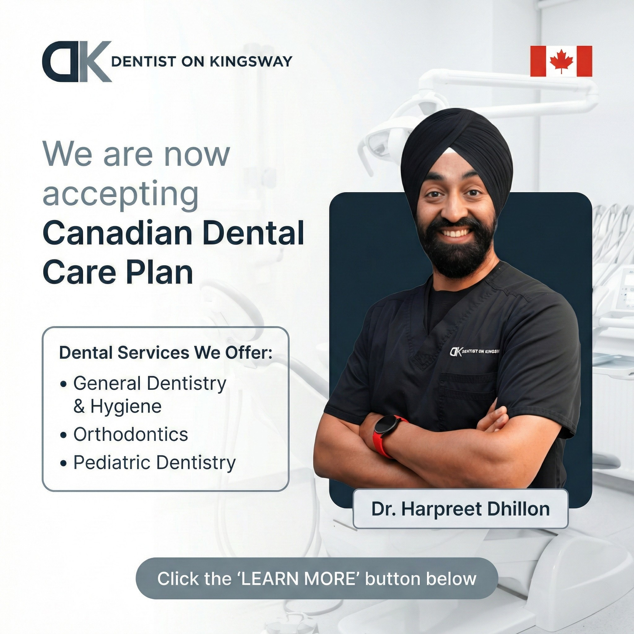 Dentist on Kingsway Facebook ad: Dentist on Kingsway Now Accepts Canadian Dental Care Plan…