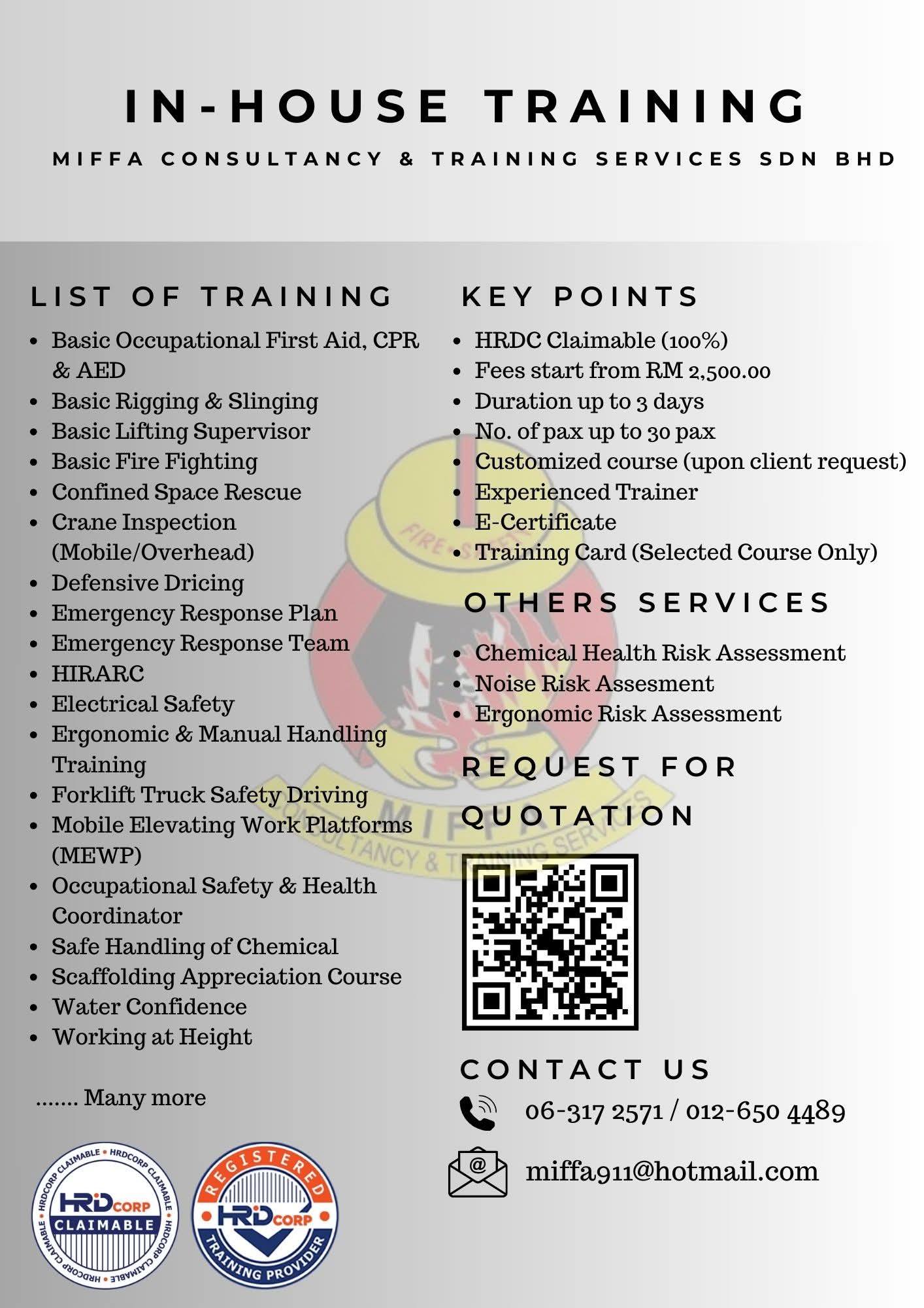 Miffa Consultancy & Training Services Sdn Bhd Facebook ad: Tingkatkan Kompetensi & Keselamatan Bersama MIFFA CTS SDN.