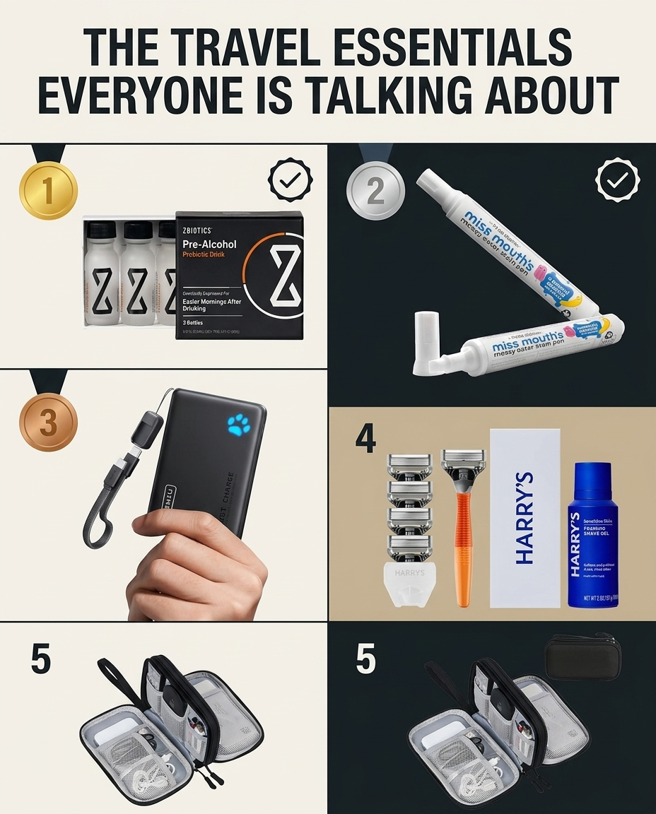 The Routine Edit Facebook ad: THE TRAVEL ESSENTIALS EVERYONE IS TALKING ABOUT