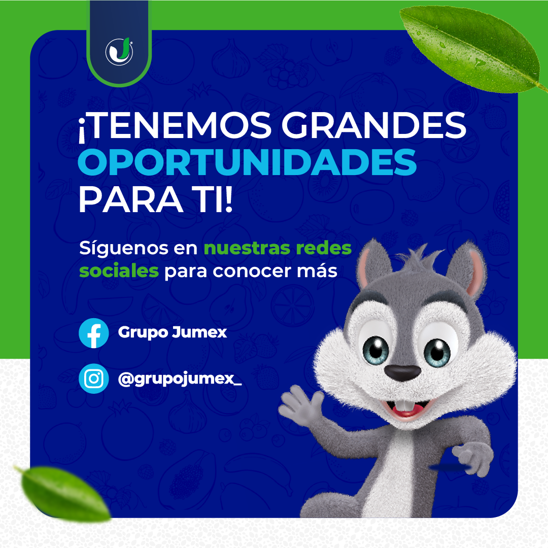 Grupo Jumex Facebook ad: Descubre nuestras oportunidades laborales.