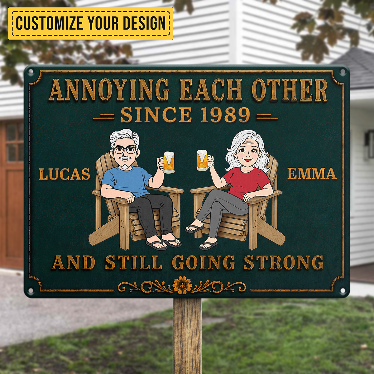 Pawfect House UK - Custom Gift Facebook ad: Custom metal sign made for couples whose crazy…