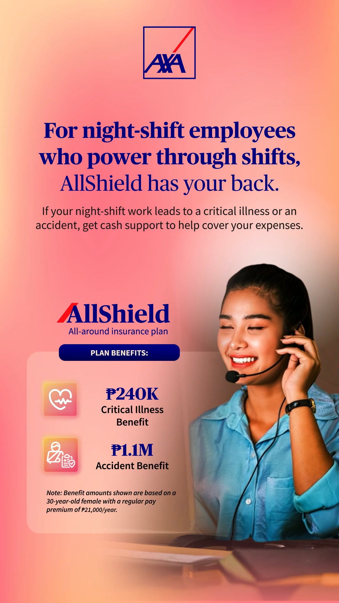 AXA Philippines Facebook ad: Insurance for Night Workers